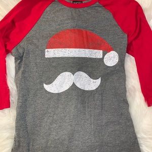 Kids mid-arm sleeved Santa shirt